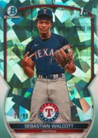 2023 Bowman Chrome Sapphire Edition Prospects #189 Sebastian Walcott Aqua Baseball Card