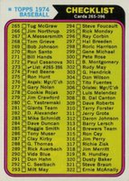 1974 Topps #273 Checklist (265-396) Baseball Card