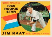 1960 Topps #136 Jim Kaat Rookie Star Baseball Card