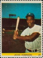 1949 Eureka Stamps #49 Jackie Robinson Baseball Card