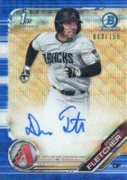 2019 Bowman Draft Chrome Draft Picks Autograph #CDADF Dominic Fletcher Blue Wave Refractor Baseball Card