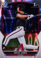 2023 Bowman Chrome Prospects #BCP25 Druw Jones Lava Refractor Baseball Card