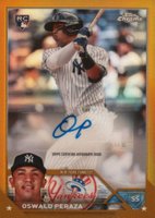 2023 Topps Chrome Update Autograph #ACOP Oswald Peraza Gold Baseball Card