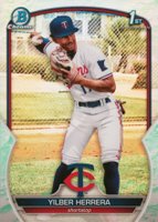 2023 Bowman Chrome Prospects #BCP86 Yilber Herrera Lunar Glow Refractor Baseball Card