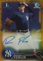 2016 Bowman Chrome Prospects Autographs #DFO Dustin Fowler Gold Refractor Baseball Card