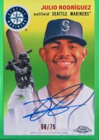 2023 Topps Chrome Platinum Anniversary Autographs #JROD Julio Rodriguez Green Baseball Card