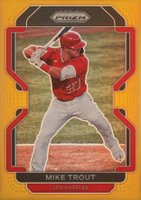 2022 Panini Prizm #138 Mike Trout Gold Prizm Baseball Card