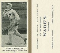1916 Wares #34 Eddie Collins Baseball Card