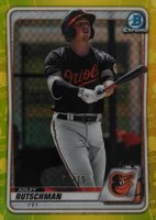 2020 Bowman Chrome Prospects #BCP50 Adley Rutschman Yellow Refractor Baseball Card