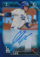 2016 Bowman Draft Chrome Draft Picks Autographs #CDAGL Gavin Lux Blue Refractor Baseball Card