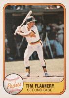 1981 Fleer #493 Tim Flannery Photo Reversed, Batting Righty Baseball Card