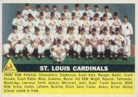1956 Topps #134w St. Louis Cardinals Team White Back Baseball Card