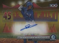 2024 Bowman Scouts' Top 100 Autographs #45 Sebastian Walcott Gold Refractor Baseball Card
