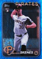 2024 Topps Update #US100 Paul Skenes Blue Holo Foilboard Baseball Card
