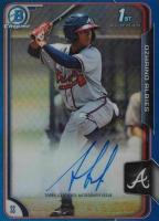2015 Bowman Chrome Prospects #BCP71 Ozhaino Albies Blue Refractor Baseball Card