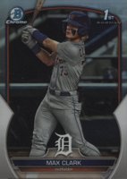 2023 Bowman Draft #BDC76 Max Clark Chrome-Refractor Baseball Card