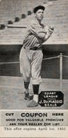1933 Zeenut Pacific Coast League B&W # Joe DiMaggio Batting-W/Coupon Baseball Card