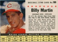 1961 Post Cereal #190 Billy Martin Hand Cut Baseball Card