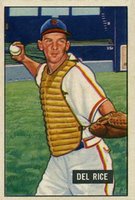 1951 Bowman #156 Del Rice Baseball Card