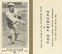 1916 Altoona Tribune #186 Buck Weaver Baseball Card