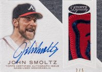 2016 Topps Dynasty Autograph Patches #APJS4 John Smoltz Parallel /5 Baseball Card