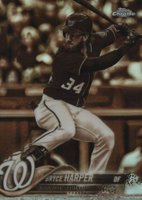 2018 Topps Chrome #139 Bryce Harper Batting-Sepia Refractor Baseball Card