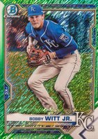 2021 Bowman Chrome Prospects #BCP193 Bobby Witt Jr. Green Shimmer Refractor Baseball Card