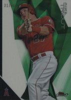 2015 Finest #68 Mike Trout Green Refractor Baseball Card