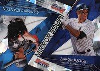 2017 Bowman's Best Mirror Image #MI-1 Aaron Judge/Giancarlo Stanton Atomic Refractor Baseball Card