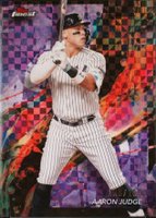2024 Topps Finest #99 Aaron Judge Purple Checkerboard Refractor Baseball Card