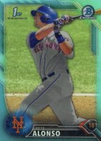 2016 Bowman Draft  #BDC92 Pete Alonso Chrome-Sky Blue Refractor Baseball Card