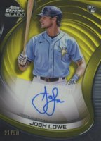 2022 Topps Chrome Black Autographs #JL Josh Lowe Gold Refractor Baseball Card