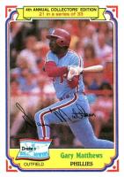 1984 Drake's #21 Gary Matthews Baseball Card