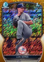 2023 Bowman Chrome Prospects #BCP168 Luis Serna Gold Shimmer Refractor Baseball Card