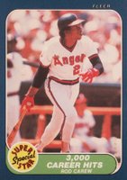 1986 Fleer #629 Rod Carew-3000 Hits Baseball Card