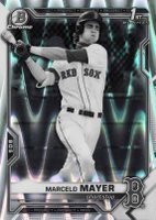 2021 Bowman Draft #BDC174 Marcelo Mayer Chrome-Black & White Raywave Refractor Baseball Card