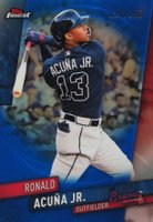 2019 Finest #33 Ronald Acuna Jr. Blue Refractor Baseball Card