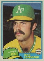 1981 Topps #154 Rick Langford Baseball Card