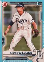 2021 Bowman Draft #BD180 Carson Williams Sky Blue Baseball Card