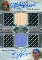 2022 Topps Sterling Sterling Sets Dual Autograph Relics #SDARHT Bryce Harper/Mike Schmidt Baseball Card