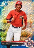 2017 Bowman Chrome Mini #BCP180 Juan Soto Bowman Chrome Prospects-Blue Shimmer Refractor Baseball Card