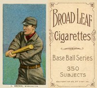 1909 White Borders Broadleaf 350  #56 George Brown Washington-Correct spell Browne Baseball Card