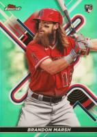 2022 Topps Finest #11 Brandon Marsh Green Refractor Baseball Card