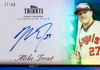 2012 Topps Tribute Autographs #MTR1 Mike Trout Blue Baseball Card