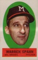 1963 Topps Peel-Offs # Warren Spahn Instruction Back Baseball Card