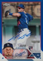 2023 Topps Chrome Rookie Autograph #RAMB Michael Busch Blue Baseball Card