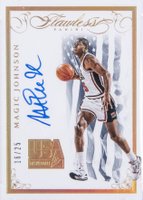 2014 Panini Flawless Team USA Autographs #B-MJ Magic Johnson Blue Basketball Card