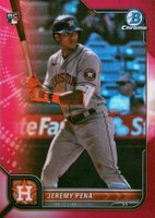 2022 Bowman Chrome #35 Jeremy Pena Fuchsia Refractor Baseball Card