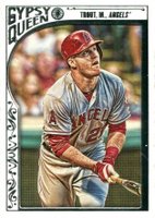 2015 Topps Gypsy Queen #1 Mike Trout Holding Bat-Framed White Baseball Card