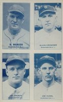 1934 Exhibits 4 on 1 # Cronin/Crowder/Kuhel/Manush Baseball Card